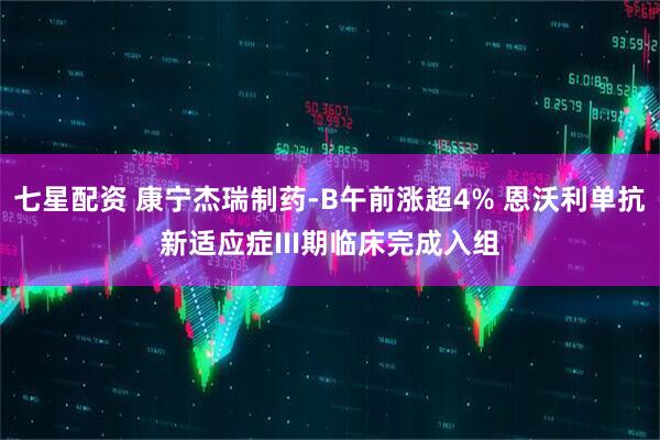 七星配资 康宁杰瑞制药-B午前涨超4% 恩沃利单抗新适应症III期临床完成入组